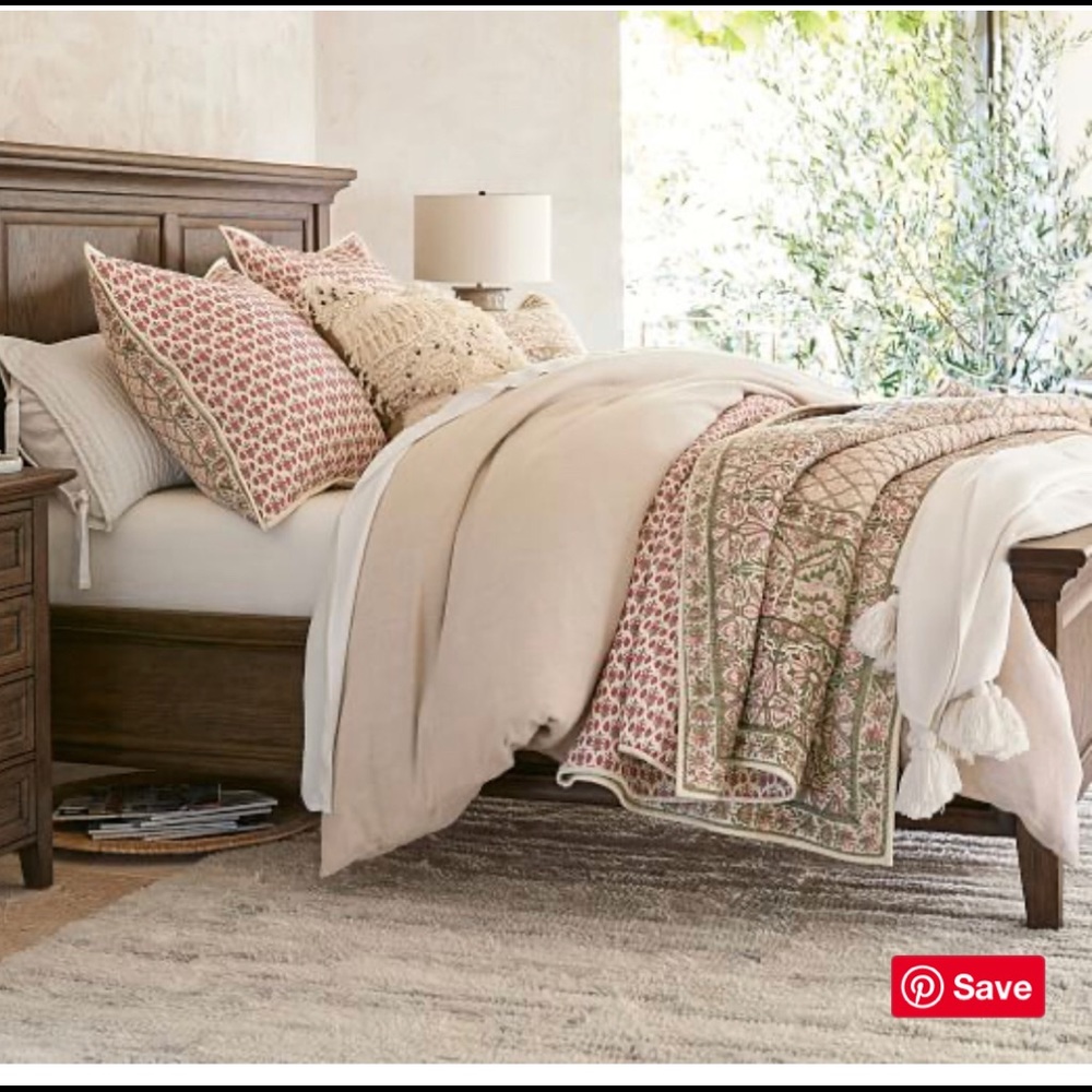 Pottery Barn Amalia King Quilt & 3 Euro Shams